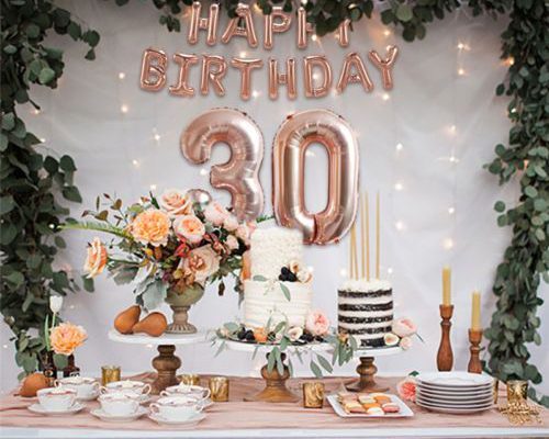 Rose Gold Happy Birthday Foil Balloon Banner Garland Shower Wedding Party Decor